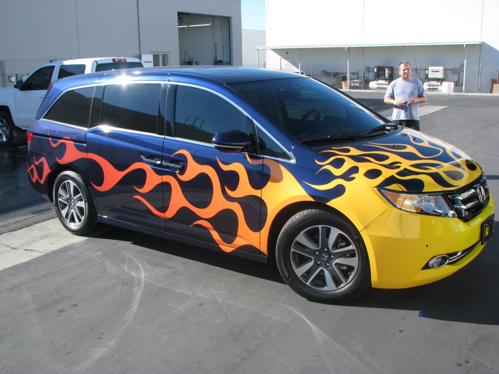 Mini Van Flames - Full Sail Graphics